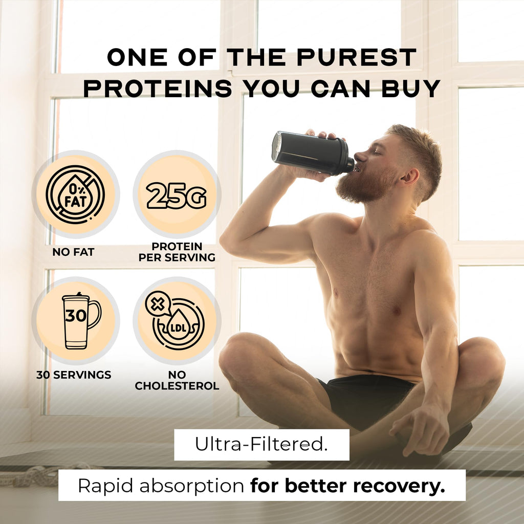 Muscle Feast Grass-Fed Whey Protein Isolate, All Natural Hormone Free Pasture Raised, Whey Isolate Protein Powder for Men and Women, Clean, Gluten-Free, Delicious Isolate Protein - Vanilla, 2lb