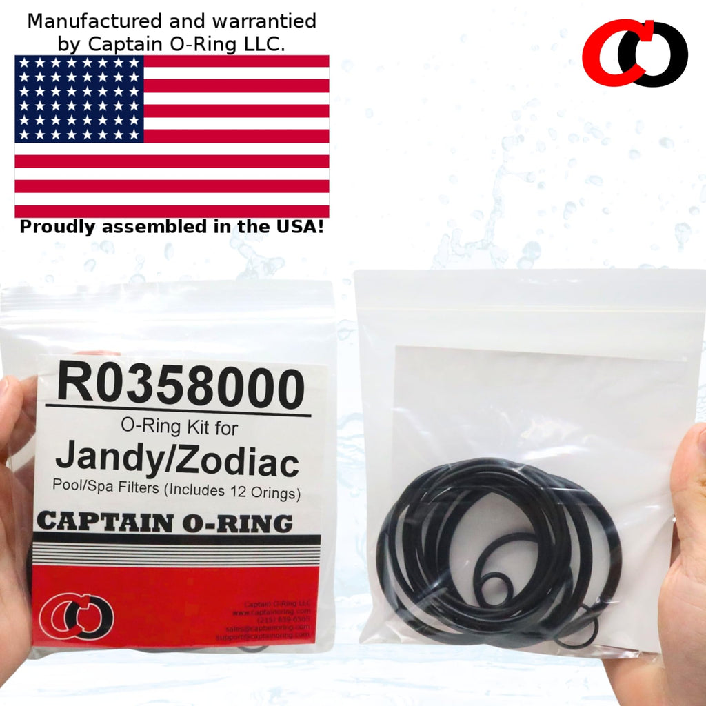 Captain O-Ring - R0358000 O-Ring Kit for Jandy/Zodiac Pool/Spa Filters (Includes 12 Orings)
