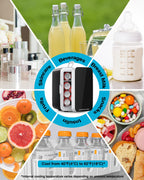 Antarctic Star Compact Mini Fridge, 10L Portable Small Refrigerator, 2.6 Gal Desktop Fridge with AC/DC Adapters, Small Cosmetics Cooler for Beverage, Food, Makeup, Bedroom, Office, Dorm, Black