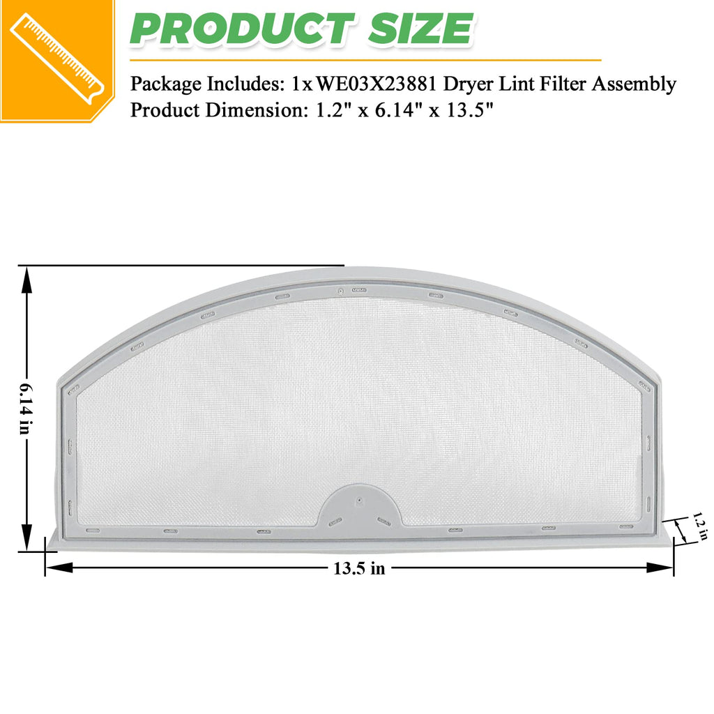 GTD42EASJ2WW GTD33EASK0WW GTX22EASK0WW WE03X23881 Dryer Lint Filter Replacement for GE Hotpoint Dryer Filter WE03X23881 StainlessSteel general electric appliances dryer lint filter screen by Techecook