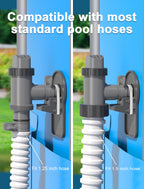 POOLHOUR Plunger Valve with Pipe Holder & Pool Hose Adapter, Above Ground Pool Pump Replacement Parts Compatible with I*tex/Col*m*n Pool, 2 Pack