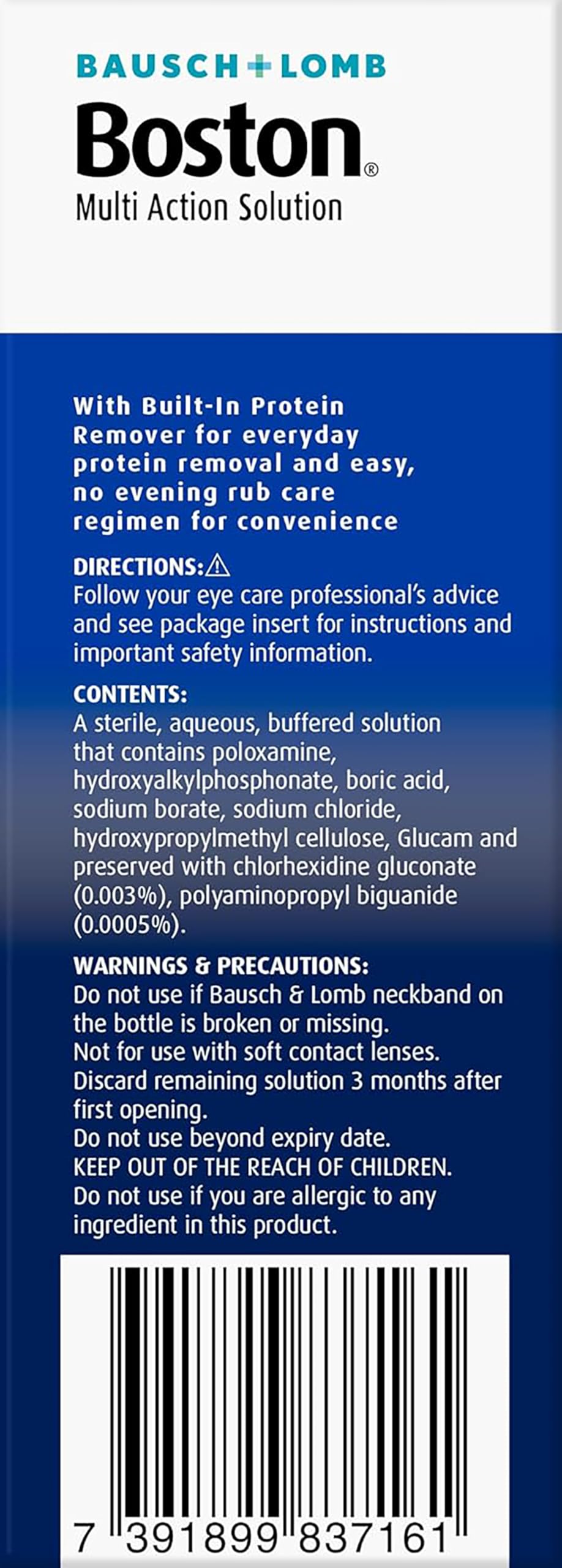 Boston Simplus Multi-Action Solution, 4X 120ml Contact Lens Solution for Rigid Gas Permeable Contact Lenses - Clean, Disinfect & Condition with 4X Lens Cases