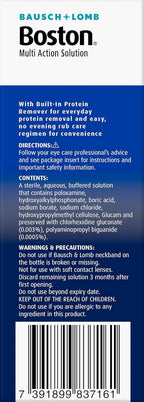 Boston Simplus Multi-Action Solution, 4X 120ml Contact Lens Solution for Rigid Gas Permeable Contact Lenses - Clean, Disinfect & Condition with 4X Lens Cases