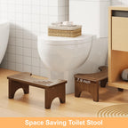 Wooden Squatting Potty Stool for Adults, 6.7 Inch Toilet Poop Stool Adult, Bamboo Wood Toilet Stools Squat for Pooping, Portable Toilet Steps for Bathroom, Brown