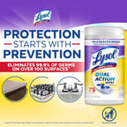 Lysol Dual Action Disinfectant Wipes, Multi-Surface Antibacterial Scrubbing Wipes, Dorm Room Essentials, Citrus Scent, 75ct (Pack of 4), Packaging May Vary