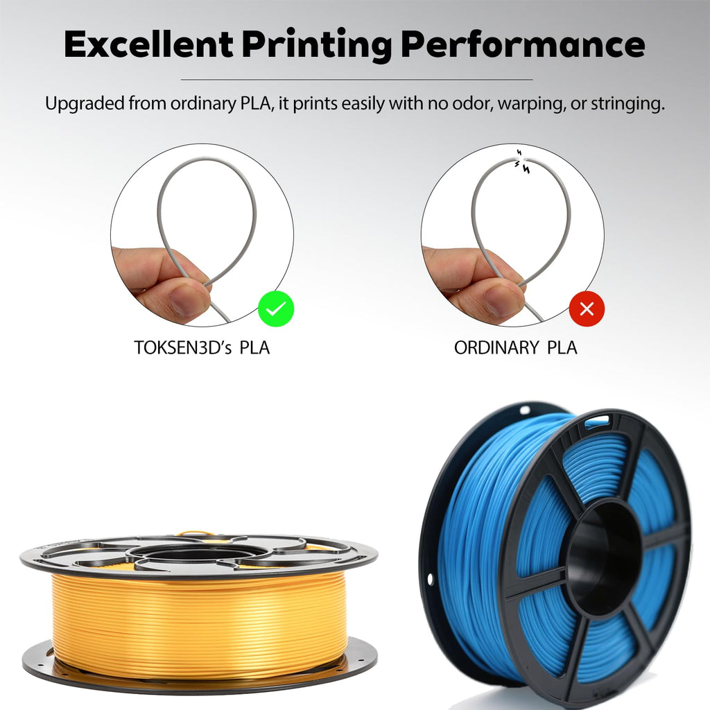 Metal Bluing PLA Filament 1.75mm High Intensity 3D Printer Filament, 1kg (2.2lbs) Spool Toughness Enhanced Metallic Blue PLA 3D Printing Filament Beginner