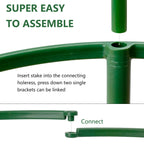 36Packs Plant Support Stake Half Round Plant Support for Indoor Plants, Stackable 3 Tier Garden Flower Support, Plant Rings for Tomato,Monstera, Peony, Hydrangea, Climbing Plants