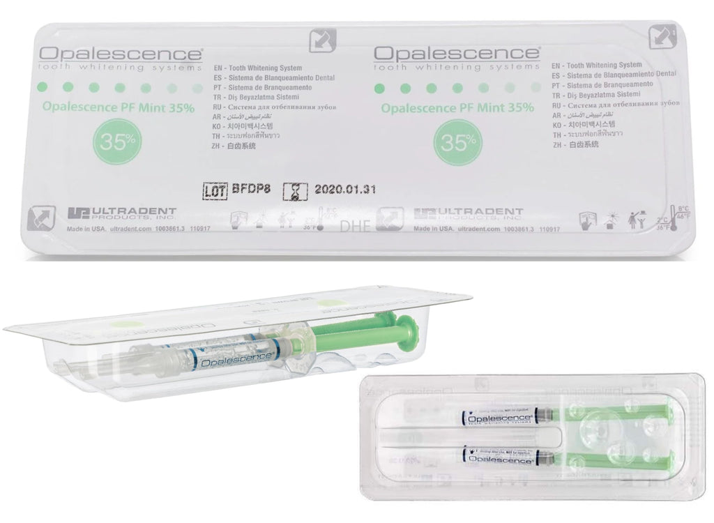 Opalescence 35% Gel Syringes Teeth Whitening - Refill Kit (8 Count) Carbamide Peroxide. Made by Ultradent, in Cool Mint Flavor. Tooth Whitening Refill Syringes 5197-4