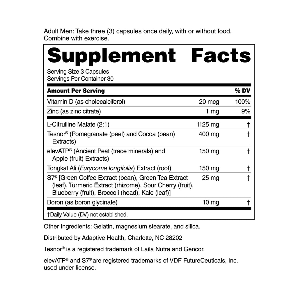 Nugenix Total-T2 Testosterone Booster & Nitric Oxide Booster for Men, 90ct
