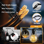 FUANXIEI 150FT Solar Lights Outdoor Waterproof: G40 45M Shatterproof Bulbs Patio Lights - Solar Powered Remote Control 3 Light Modes Dimmable Solar Light - Camping Backyard Garden Deck Outside Yard