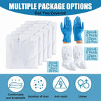 TrelaCo 12 Sets Hazmat Suit Disposable Protective Coveralls Full Body Paint Suit with Hood Shoe Cover and Glove Breathable Coverall (XL,White)