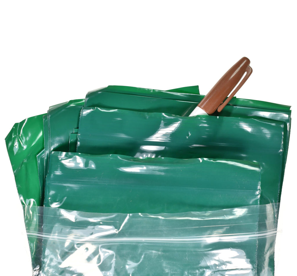 uGems 6" x 9" Green Resealable Bags -100 Pack of Opaque Plastic Storage Bags for Privacy, Light Protection, and Food Storage Ideal for Crafts, Tools, Office Supplies, FDA Compliant r69gr-100