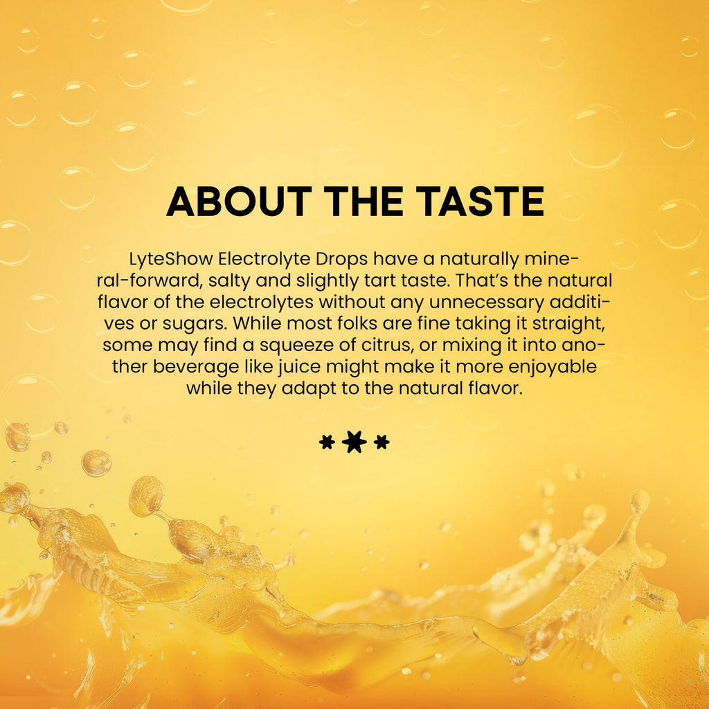 LyteShow - Electrolyte Drops for Rapid Rehydration + Digestion + Brain + Energy + Immunity | No Sugar | Trace Minerals | Unflavored, Subtle Mineral Taste - 40 Servings (Magnesium, Potassium, Zinc)