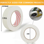SWRT Masking Tape 1 Inch Wide x 55 Yards x 12 Rolls, White Painters Tape for General Purpose Use, Masking Tape Bulk for Kitchen Labeling, Crafts & Home Projects (660 Yards Total)