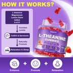 Sijigood 90 Count | L-Theanine Gummies for Kids & Adults, Strawberry Flavor