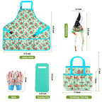 Garden Tools Set, JUMPHIGH 10 PCS Heavy Duty Gardening Tools Includes Hand Trowel Rake Weeder Pruner, Gardening Gifts for Women, Garden Kit with Tote Bag, Apron, Gloves, Kneeling Pad