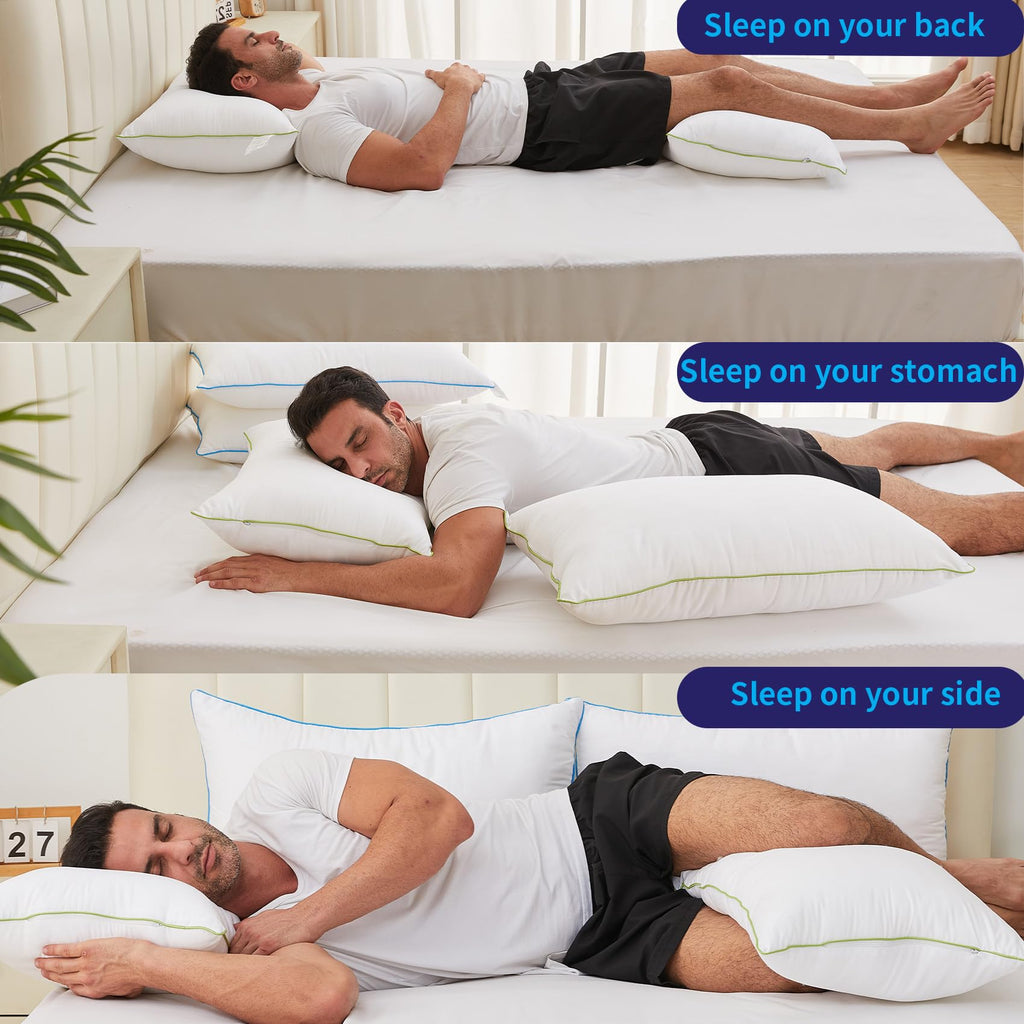 HKYLRAN Bed Pillows King Size Set of 2,for Sleeping,Down Alternative Fill