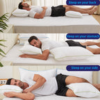 HKYLRAN Bed Pillows King Size Set of 2,for Sleeping,Down Alternative Fill