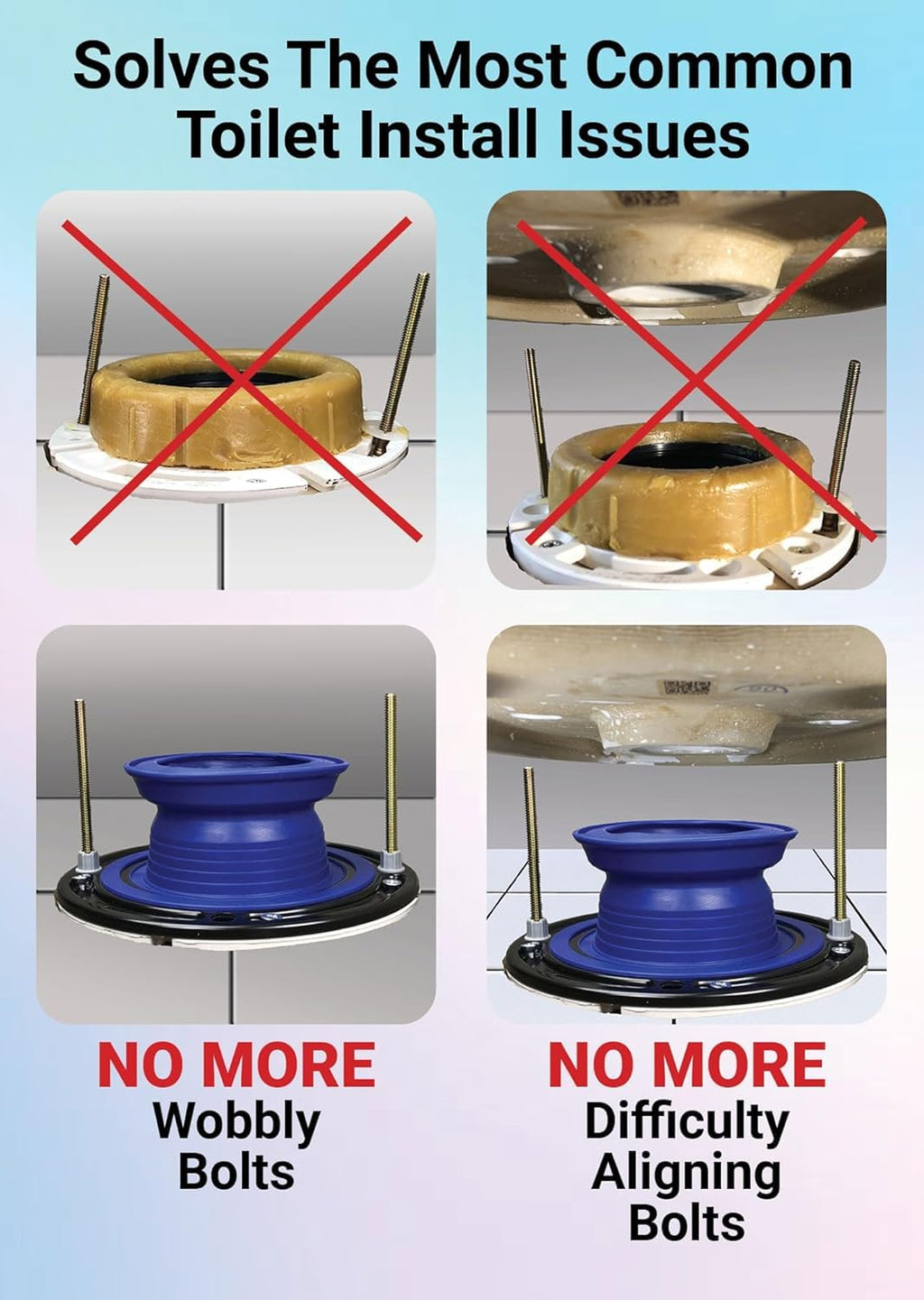 One N Done Toilet Flange Repair Kit - Toilet Kit For Low or Broken Toilet Flange. Toilet Wax Ring Replacement Kit W/Toilet Flange Extender Kit. No Wax Ring For Toilet Bowl Or Toilet Seal Required 10X