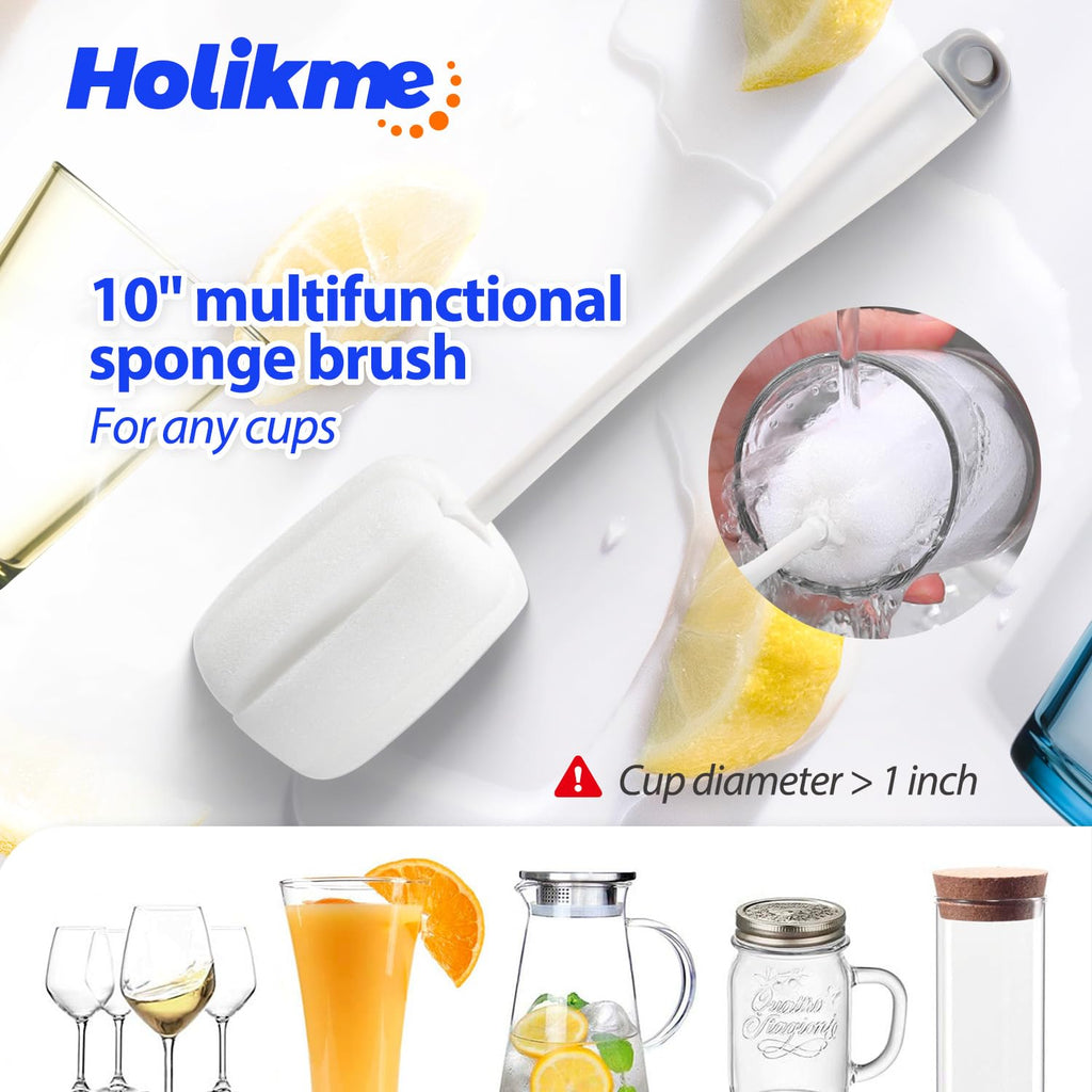 Holikme Bottle Brush Tube Cleaning Lab Set with Long Handle,White