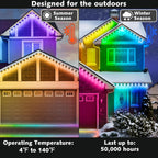 Permanent Outdoor RGB Lights,Waterproof Smart LED Eaves Lights with App/Remote Control,for Christmas and All Holiday Decor,Daily and Accent Lighting,House Roof and Garden Lighting (200FT)