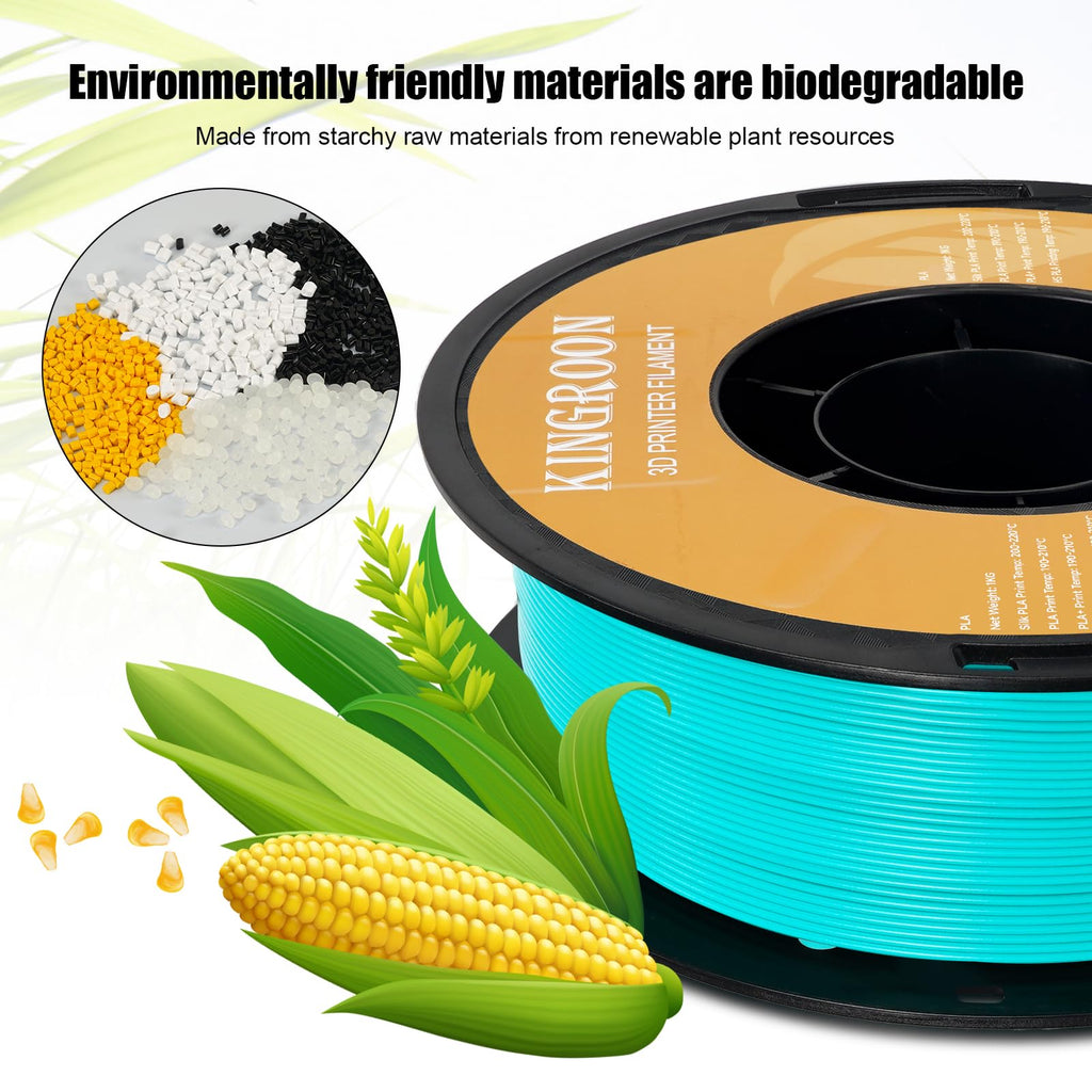 Kingroon High Speed PLA 3D Printer Filament 1.75mm, 3D Printer Rapid Filament for 30-600mm/s Hyper Printing Filament, Dimensional Accuracy +/- 0.03 mm, 1kg Plastic Spool(2.2lbs) (Cyan-Blue)