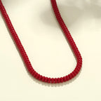 CONRAN KREMIX Red Stone Beaded Necklace for Women,Natural Gemstone Bead Choker Necklaces Boho Summer Beach Layering Necklace Jewelry Gift for Women