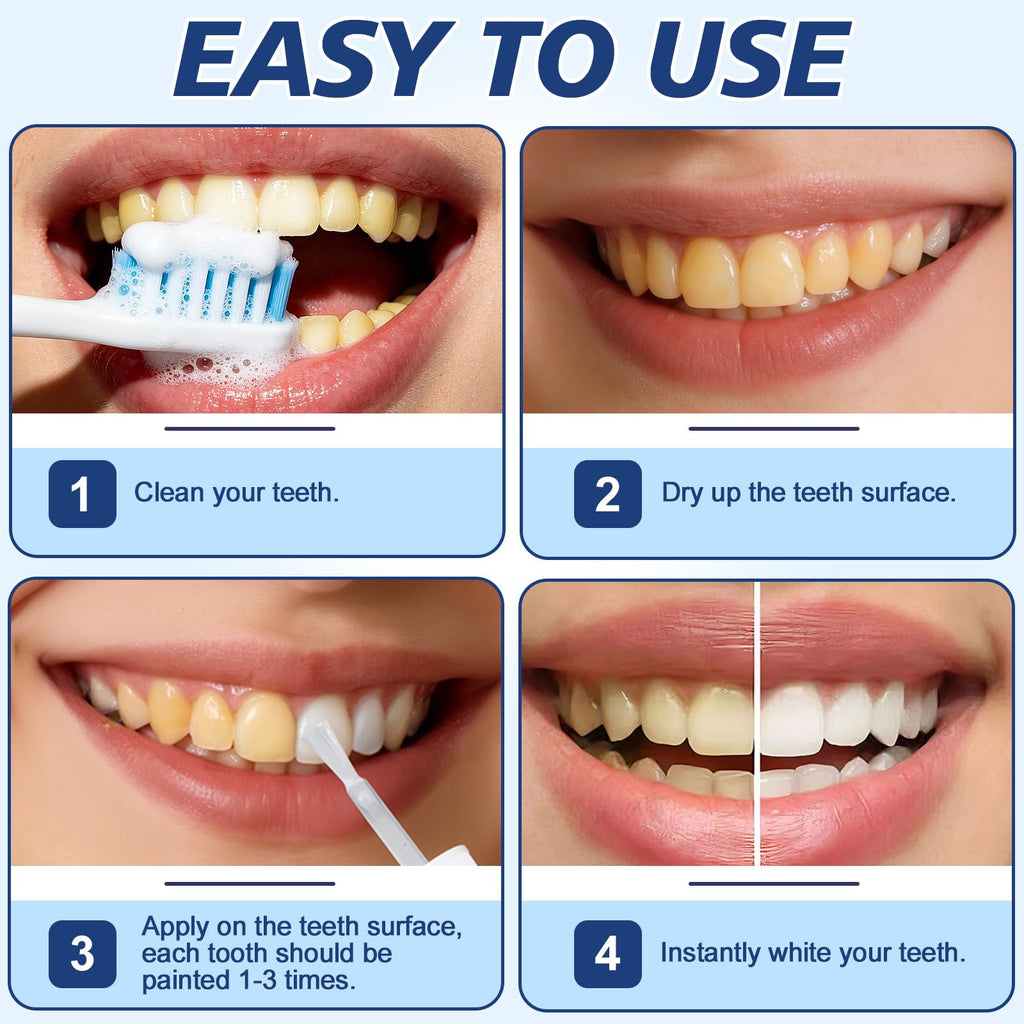 Tooth Paint - Instant Teeth Whitening Paint for Yellow Teeth, Smokers and Coffee Lovers, Creates a Dazzling White Smile in Minutes-GQLJ