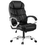 Homall High Back Ergonomic Desk Chair, PU Leather Adjustable Height Modern Executive Swivel Task Chair with Padded Armrests and Lumbar Support (Black)