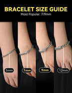 ChainsHouse Barbed Wire Bracelet, Stainless Steel Cuban Link Chain Bracelet for Men Chain Bracelet Hip Hop Rock Jewelry 9MM Width 7.08" Length with 2" Extened Links