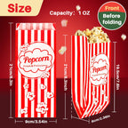 MAQIHAN 100pcs Popcorn Bags 1oz - Small Disposable Paper Bags for Popcorn