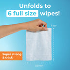 Impossibly Compact Travel Flushable Wipes - 99.5% Water and Aloe - Safe for Sensitive Skin & Hypoallergenic - Travel Essentials for Adults, Kids & Babycare, Unscented, 8 Pack 48 Wipes