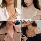 Jewlpire 14K Gold Plated Paperclip Necklace for Women, 14K Gold Plated Chain for Women 3mm Women's Chain Necklaces, Paperclip Chains 20 Inch