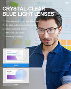JOLISU 4 Pack Reading Glasses Men Blue Light Blocking with Spring Hinge, Anti Eyestrain/UV Large Wide Square Computer Readers (1.00)