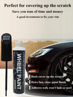 SYOAUTO Gloss Black Rim Touch Up Paint, Car Wheel Scratch Repair Touch Up Paint Pen, Universal Color Rim Wheel Paint (Gloss Black)