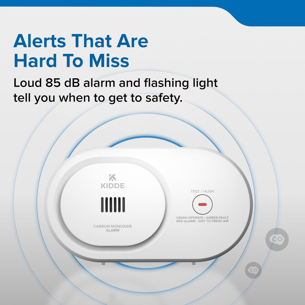 Kidde Carbon Monoxide Detector, AA Battery-Powered, COB