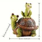 Cmrweio Frog Garden Statues Outdoor Decor, Resin Turtle Frogs Garden Animal Statue Waterproof, Outside Frog Figurines for Yard Patio Lawn Decorations Gardening Gifts for Women
