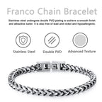 Qumfole Bracelets for Men-Stainless Steel Fold Over Clasp Franco Chain Mens Bracelet Jewelry Gifts for Husband