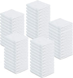 100% Cotton Terry Towels - Pack of 500 (12x12 Inches) White Cotton Terry Cloth Bar Rags, Multipurpose High Absorbent Cleaning Cloths for Auto Detailing or Painters