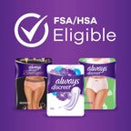 Always Discreet Adult Incontinence & Postpartum Underwear For Women, Size Small/Medium, Maximum Absorbency, Disposable, 32 Count x 2 Packs (64 Count total) (Packaging May Vary)