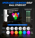 THIODOON Glow in The Dark Golf Balls Light up Led Golf Balls Night Golf Gift Sets for Men Kids Women 6 Pack (6 Colors in one)