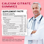(2 Pack) Calcium Citrate 1200mg with Vitamin D3 Supplements Gummies for Women & Men, Calcium Gummies with Vitamin D3 K2, High Absorption for Bone Muscle Healthy- Peach Flavor- 60 Day Supply
