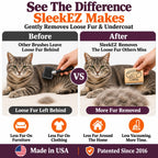 SleekEZ Cat Brush for Shedding - Deshedding Brush for Cats - Patented Grooming Tool for Removing Loose Fur, Undercoat & Hair - Made in USA - Works on Short, Medium & Long Coats