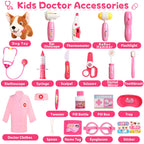 Kids Doctors Play Set Pretend Dress Up Costume for 2+ Year Olds Girls