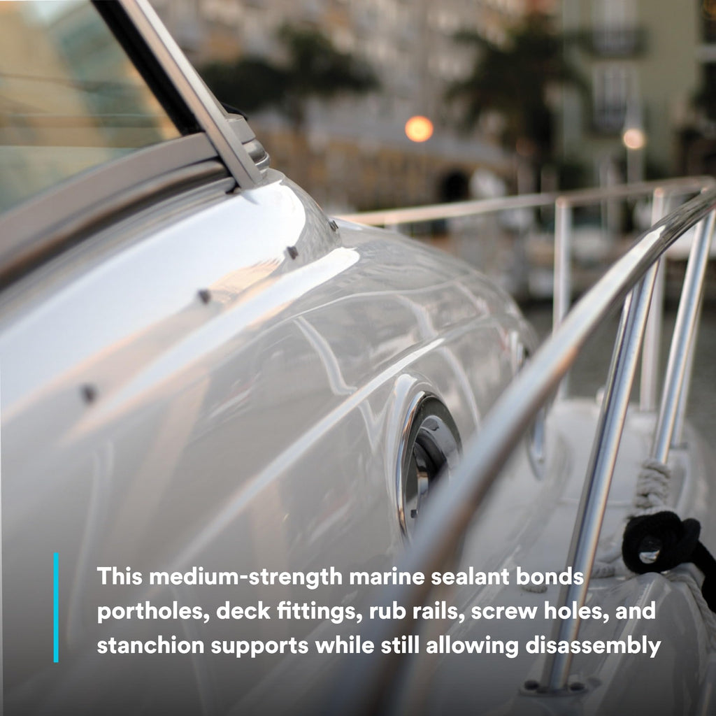 3M Marine Adhesive Sealant Fast Cure 4200 (06560) – Semi-Permanent Flexible Adhesive Sealant for Boats and RVs, White, Flexible Bonds, Underwater-Safe, 295 mL Cartridge