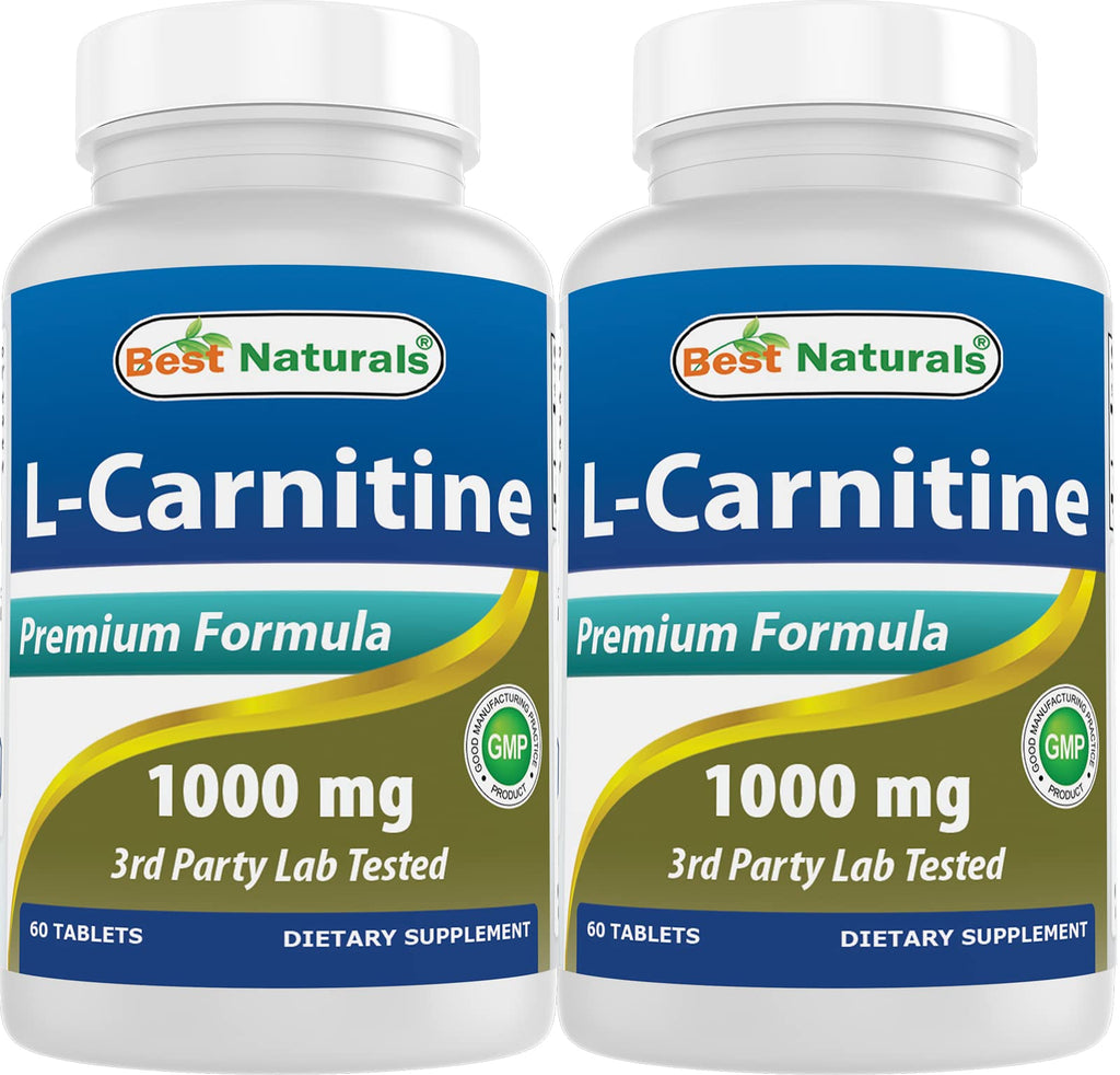 Best Naturals L-Carnitine 1000mg 60 Tablets (60 Count (Pack of 2))
