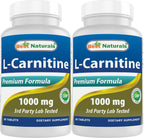 Best Naturals L-Carnitine 1000mg 60 Tablets (60 Count (Pack of 2))