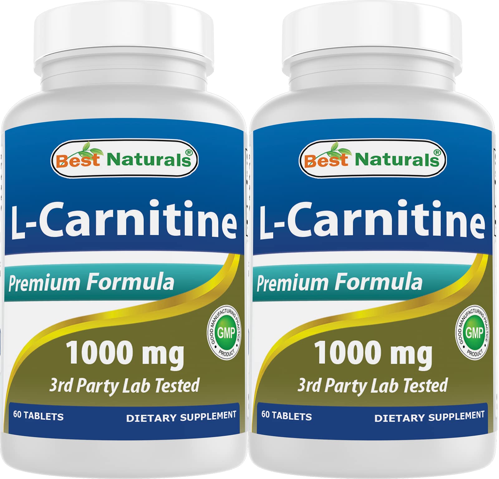 Best Naturals L-Carnitine 1000mg 60 Tablets (60 Count (Pack of 2))