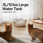 PETLIBRO Stainless Steel Cat Water Fountain, 101oz/3L Pet Water Fountain for Cats Inside, Food-Grade Dog Water Fountain, Automatic Cat Water Dispenser
