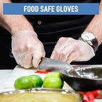 Powder Free Disposable Gloves Small, [1000 Count] - 4 Mil Clear Vinyl Gloves- Extra Strong, 4 Mil Thick - Latex Free, Food Safe, Medical Exam Gloves, Cleaning Gloves - 10 Boxes of 100